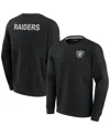 Fanatics Signature Men's And Women's  Black Las Vegas Raiders Super Soft Pullover Crew Sweatshirt In Black