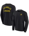 Fanatics Signature Men's And Women's  Black Los Angeles Lakers Super Soft Fleece Oversize Arch Crew P In Black