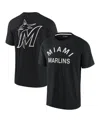 Fanatics Signature Men's And Women's  Black Miami Marlins Super Soft Short Sleeve T-shirt In Black