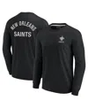Fanatics Signature Men's And Women's  Black New Orleans Saints Super Soft Long Sleeve T-shirt In Black
