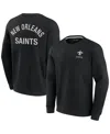 Fanatics Signature Men's And Women's  Black New Orleans Saints Super Soft Pullover Crew Sweatshirt In Black