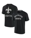 Fanatics Signature Men's And Women's  Black New Orleans Saints Super Soft Short Sleeve T-shirt In Black