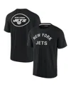 Fanatics Signature Men's And Women's  Black New York Jets Super Soft Short Sleeve T-shirt In Black