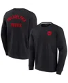 Fanatics Signature Men's And Women's  Black Philadelphia 76ers Super Soft Fleece Oversize Arch Crew P In Black