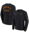 Fanatics Signature Men's And Women's  Black Phoenix Suns Super Soft Fleece Oversize Arch Crew Pullove In Black