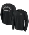 Fanatics Signature Men's And Women's  Black San Francisco 49ers Super Soft Pullover Crew Sweatshirt In Black