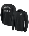 Fanatics Signature Men's And Women's  Black San Francisco Giants Super Soft Pullover Crew Sweatshirt In Black