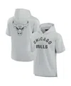 Fanatics Signature Men's And Women's  Gray Chicago Bulls Super Soft Fleece Short Sleeve Pullover Hood In Gray