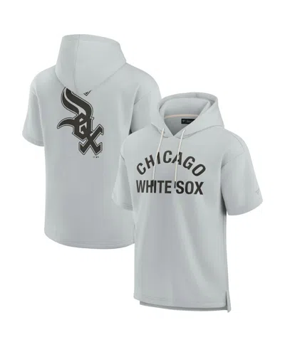 Fanatics Signature Men's And Women's  Gray Chicago White Sox Super Soft Fleece Short Sleeve Hoodie