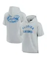 Fanatics Signature Men's And Women's  Gray Florida Gators Super Soft Fleece Short Sleeve Pullover Hoo In Gray