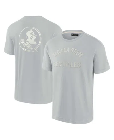Fanatics Signature Men's And Women's  Gray Florida State Seminoles Super Soft Short Sleeve T-shirt