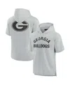 Fanatics Signature Men's And Women's  Gray Georgia Bulldogs Super Soft Fleece Short Sleeve Pullover H In Gray