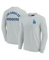 Fanatics Signature Men's And Women's  Gray Los Angeles Dodgers Super Soft Long Sleeve T-shirt In Gray