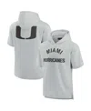 Fanatics Signature Men's And Women's  Gray Miami Hurricanes Super Soft Fleece Short Sleeve Pullover H In Gray