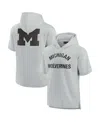Fanatics Signature Unisex  Gray Michigan Wolverines Super Soft Fleece Short Sleeve Pullover Hoodie In Gray