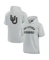 Fanatics Signature Unisex  Gray Oklahoma Sooners Super Soft Fleece Short Sleeve Pullover Hoodie In Gray
