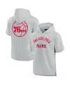 Fanatics Signature Men's And Women's  Gray Philadelphia 76ers Super Soft Fleece Short Sleeve Pullover In Gray