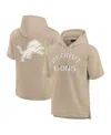 Fanatics Signature Men's And Women's  Khaki Detroit Lions Elements Super Soft Fleece Short Sleeve Pul In Khaki