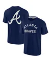 Fanatics Signature Men's And Women's  Navy Atlanta Braves Super Soft Short Sleeve T-shirt In Navy