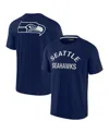 Fanatics Signature Men's And Women's  Navy College Seattle Seahawks Super Soft Short Sleeve T-shirt In Navy