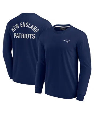 FANATICS SIGNATURE MEN'S AND WOMEN'S FANATICS SIGNATURE NAVY NEW ENGLAND PATRIOTS SUPER SOFT LONG SLEEVE T-SHIRT