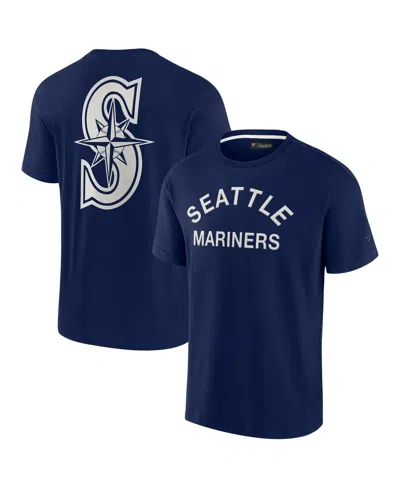 Fanatics Signature Men's And Women's  Navy Seattle Mariners Super Soft Short Sleeve T-shirt