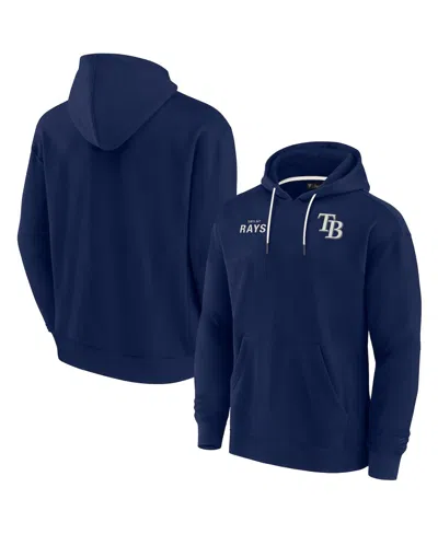 FANATICS SIGNATURE MEN'S AND WOMEN'S FANATICS SIGNATURE NAVY TAMPA BAY RAYS SUPER SOFT FLEECE PULLOVER HOODIE