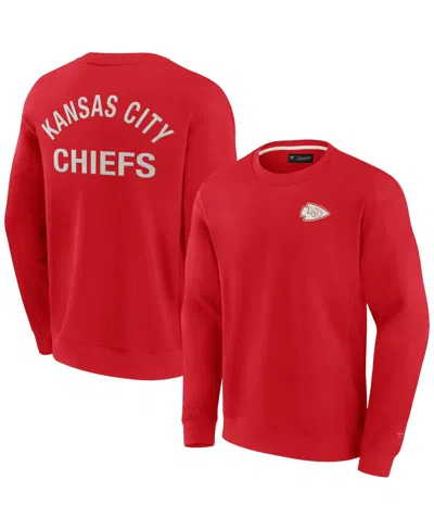 Fanatics Signature Men's And Women's  Red Kansas City Chiefs Super Soft Pullover Crew Sweatshirt