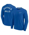 Fanatics Signature Men's And Women's  Royal Buffalo Bills Super Soft Pullover Crew Sweatshirt In Royal