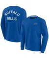 Fanatics Signature Men's And Women's  Royal Buffalo Bills Super Soft Pullover Crew Sweatshirt In Royal