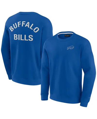 FANATICS SIGNATURE MEN'S AND WOMEN'S FANATICS SIGNATURE ROYAL BUFFALO BILLS SUPER SOFT PULLOVER CREW SWEATSHIRT