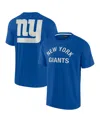 Fanatics Signature Men's And Women's  Royal New York Giants Super Soft Short Sleeve T-shirt In Royal
