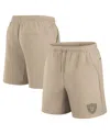 Fanatics Signature Men's And Women's Khaki Las Vegas Raiders Elements Super Soft Fleece Shorts In Khaki
