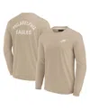 Fanatics Signature Men's And Women's Khaki Philadelphia Eagles Elements Super Soft Long Sleeve T-shirt In Khaki
