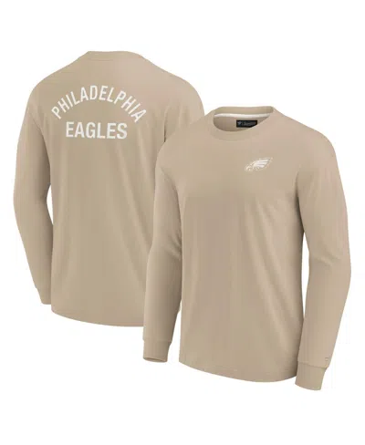 Fanatics Signature Men's And Women's Khaki Philadelphia Eagles Elements Super Soft Long Sleeve T-shirt