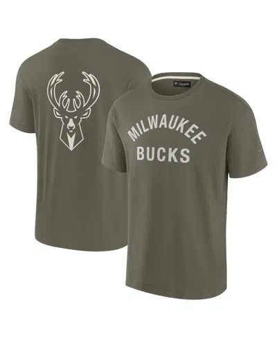 Fanatics Signature Men's And Women's Olive Milwaukee Bucks Elements Super Soft Short Sleeve T-shirt