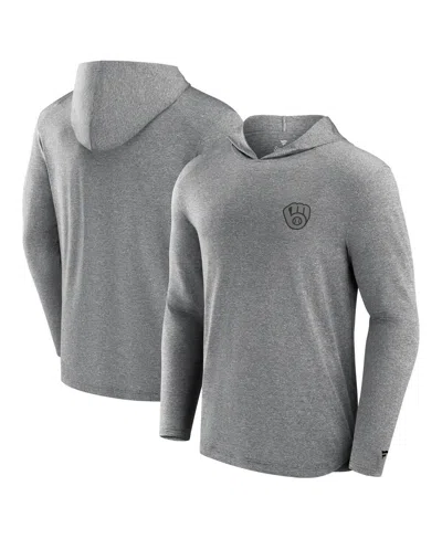 Fanatics Signature Men's Black Milwaukee Brewers Front Office Tech Lightweight Hoodie T-shirt