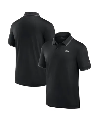 Fanatics Signature Men's  Black Baltimore Ravens Pique Polo Shirt