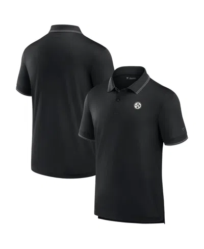 Fanatics Signature Men's  Black Pittsburgh Steelers Pique Polo Shirt