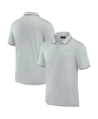 Fanatics Signature Men's  Gray Los Angeles Chargers Pique Polo Shirt