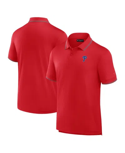 Fanatics Signature Men's  Red Philadelphia Phillies Pique Polo Shirt