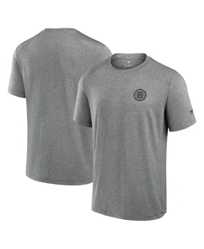 Fanatics Signature Men's Black Pittsburgh Steelers Front Office Tech T-shirt In Gray