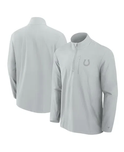 Fanatics Signature Men's Gray Indianapolis Colts Front Office Woven Quarter-zip Jacket