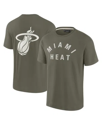 Fanatics Signature Mens And Women Olive Miami Heat Elements Super Soft Short Sleeve T-shirt