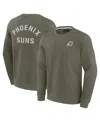 Fanatics Signature Mens And Women Olive Phoenix Suns Super Soft Pullover Crew Sweatshirt In Olive