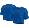 Fanatics Signature Women's  Royal Chicago Cubs Super Soft Short Sleeve Cropped T-shirt In Royal