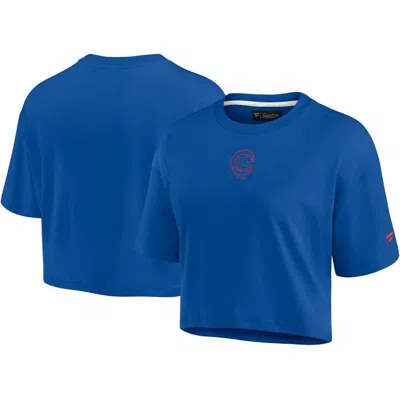 FANATICS SIGNATURE FANATICS SIGNATURE ROYAL CHICAGO CUBS ELEMENTS SUPER SOFT BOXY CROPPED T-SHIRT