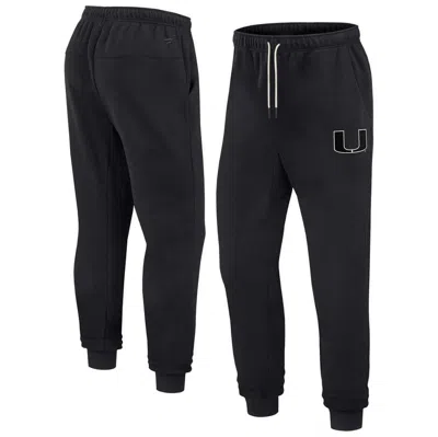 FANATICS SIGNATURE UNISEX FANATICS SIGNATURE BLACK MIAMI HURRICANES ELEMENTS SUPER SOFT FLEECE JOGGER