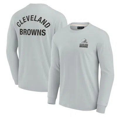 Fanatics Signature Men's And Women's  Gray Cleveland Browns Super Soft Long Sleeve T-shirt