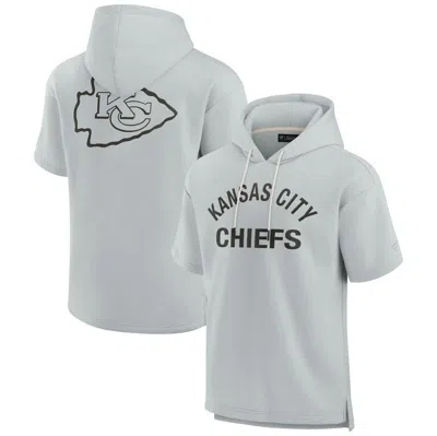Fanatics Signature Unisex  Gray Kansas City Chiefs Super Soft Fleece Short Sleeve Hoodie